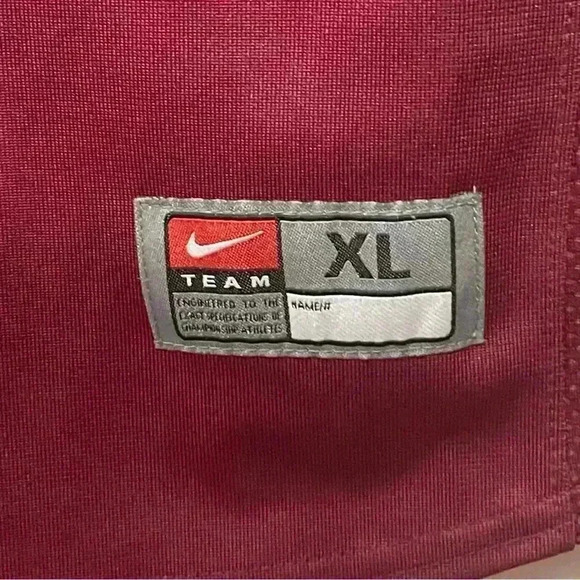 NIKE Youth Maroon BASEBALL BUTTON UP JERSEY SIZE XL  short sleeve - Picture 5 of 6